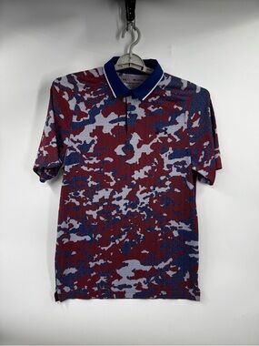 Under Armour Men’s Small Red Camo Iso Chill Charged Performance Golf Polo